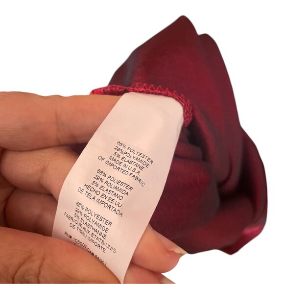 Boston Proper Maroon Red Button Up Shirt Midi Dress Taffeta SZ 12 - Picture 7 of 8